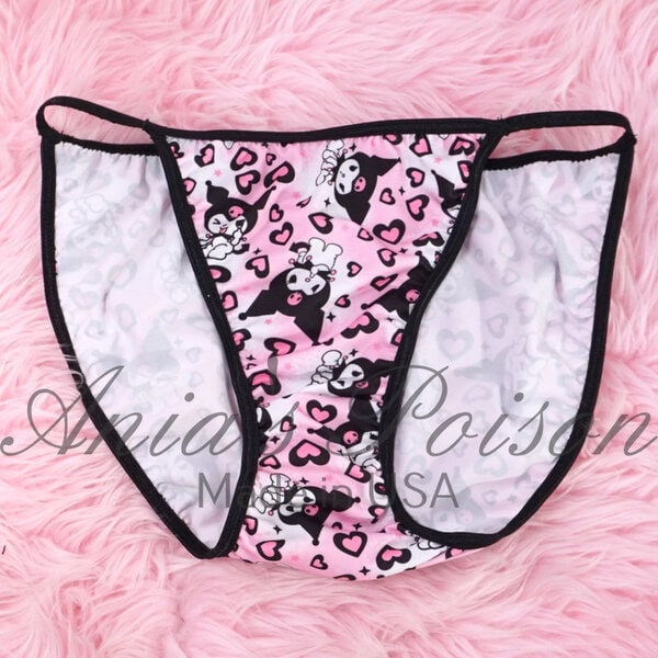 Ania's Sissy women's Spandex string Bikini Stretch Pink Cat Hearts Duchess Cut panties sz 6 - Image 3