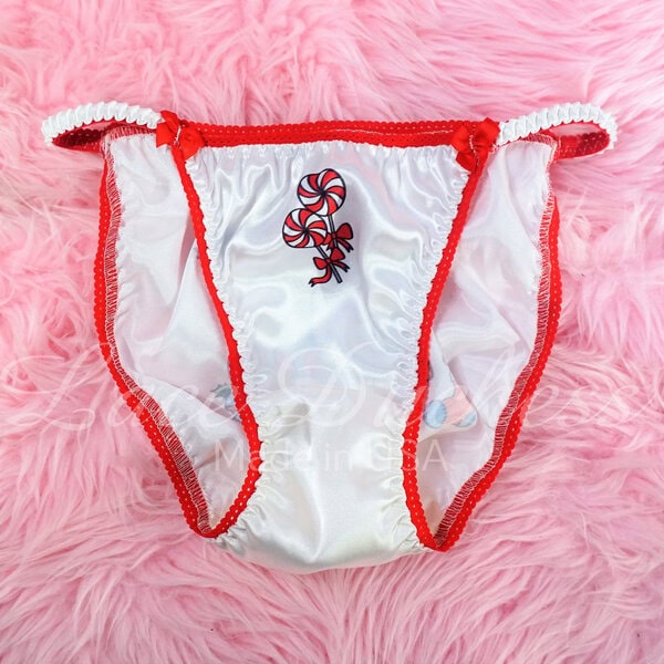 Ania's Sissy Ladies string bikini 6 Piece Lot Satin Sublimation Character Prints shiny wetlook panties sz S - Image 7