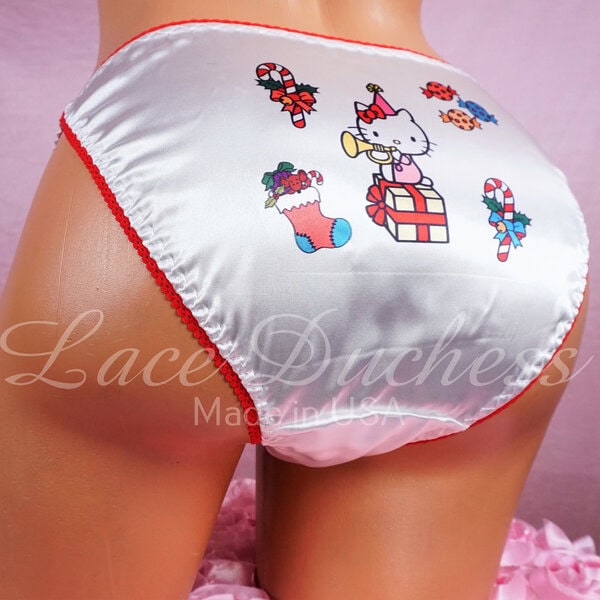 Ania's Sissy Ladies string bikini 6 Piece Lot Satin Sublimation Character Prints shiny wetlook panties sz S - Image 8