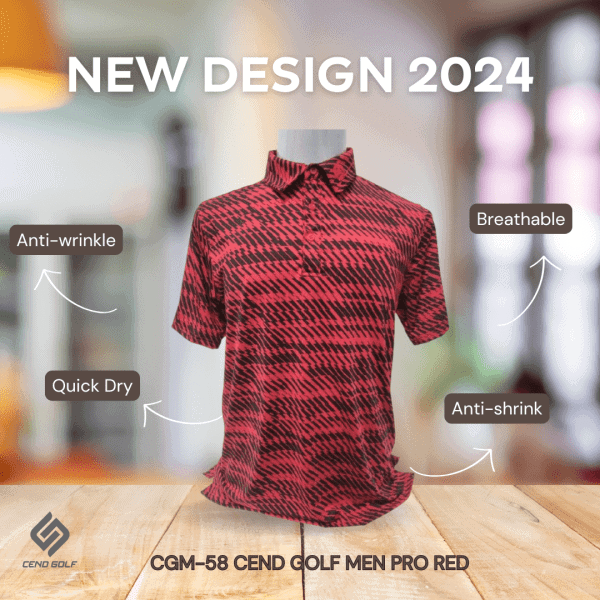 CEND Golf Men T-Shirt (Pro Red) CGM-58