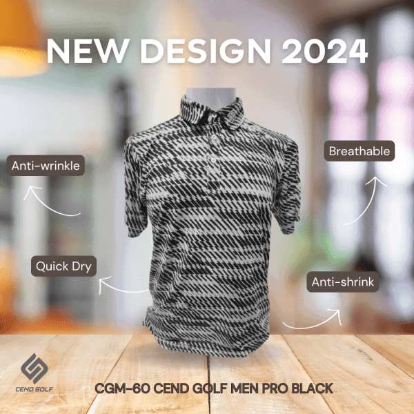 CEND Golf Men T-Shirt (Pro Black) CGM-60