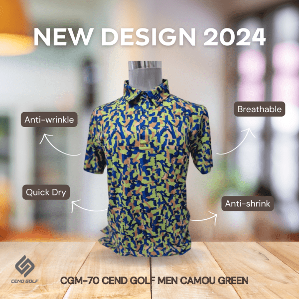 CEND Golf Men T-Shirt (Camou Green) CGM-70