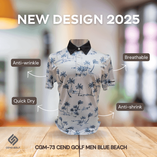 CEND Golf Men T-Shirt (Blue Beach) CGM-73