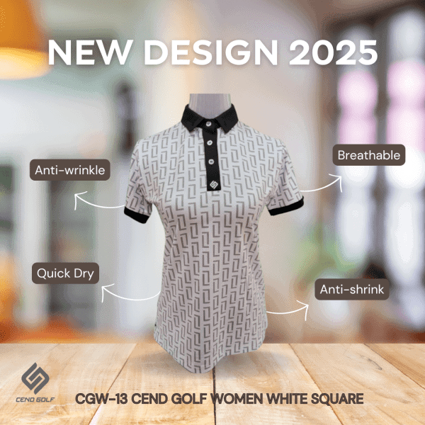 CEND Golf Women T-Shirt (White Geo) CGW-13
