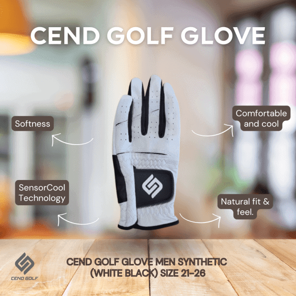 CEND Golf Men's Leather Glove (Synthetic Leather 02 White Black) (Copy)