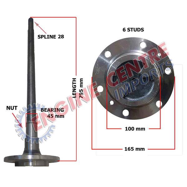 ISUZU GO BIG SIDESHAFT WITH NUT - LEFT HAND SIDE