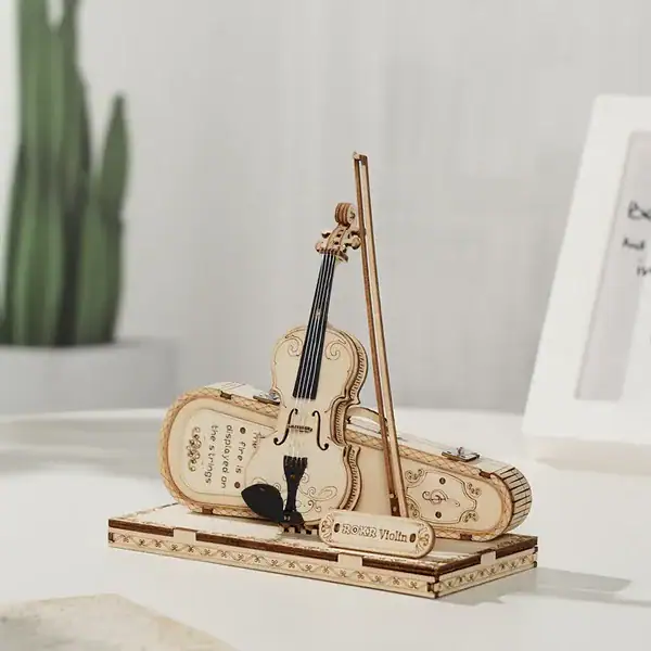 Geigen 3D-Holzmodel Szene-4