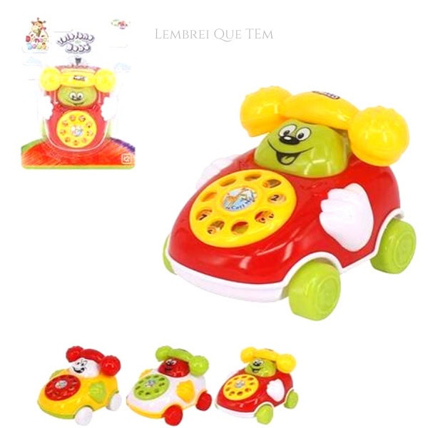 Telefone Alo Be Bebê – brinquedo carrinho infantil telefone – carrinho a corda