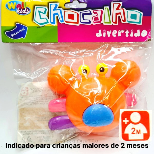 Chocalho caranguejo fofinho divertido Wellkids – crianças maiores de 2 meses