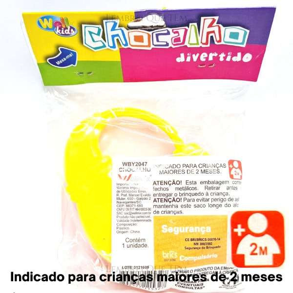 Chocalho lua Divertido Wellkids para crianças maiores de 2 meses