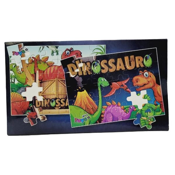 kit 2 Quebra Cabeça Dinossauro MiniToys brinquedos educativos