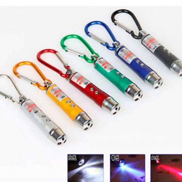 Mini Chaveiro Lanterna Laser Pointer 3 em 1 – Brinquedo