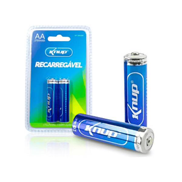 2 Pilhas Recarregável Aa 1.2v 2700mah Kp2800aa Knup