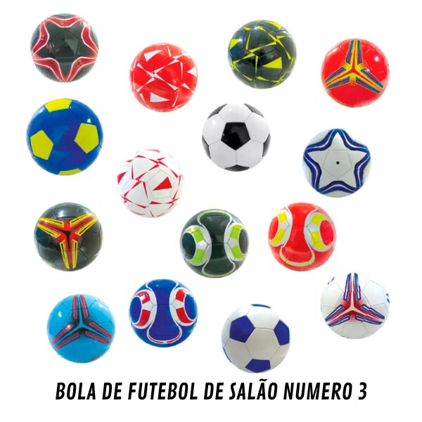 Futebol de Salão Bola Couro Sintético Costurada – Número 3 – bola de futebol