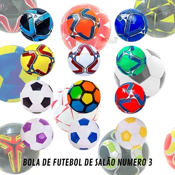 Futebol de Salão Bola Couro Sintético Costurada – Número 3 – bola de futebol