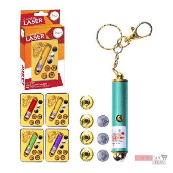 Laser chaveiro com 4 pontas e 3 pilhas inclusas – Retro