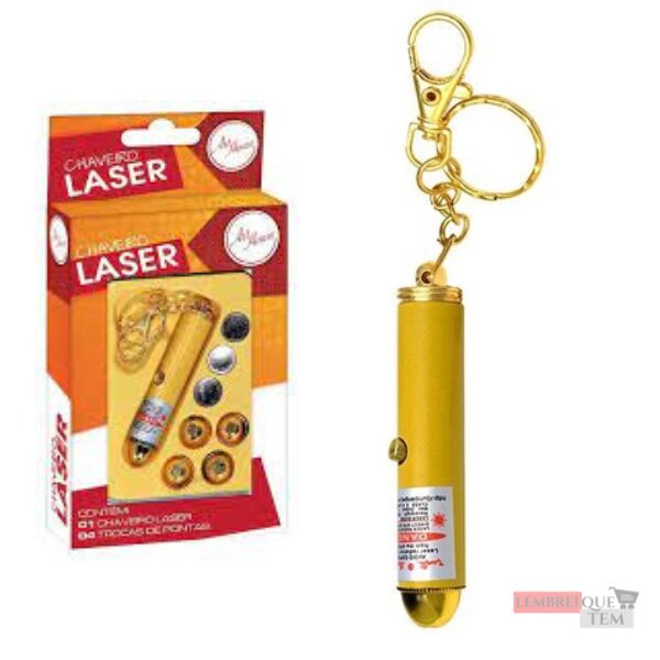 Laser chaveiro com 4 pontas e 3 pilhas inclusas – Retro
