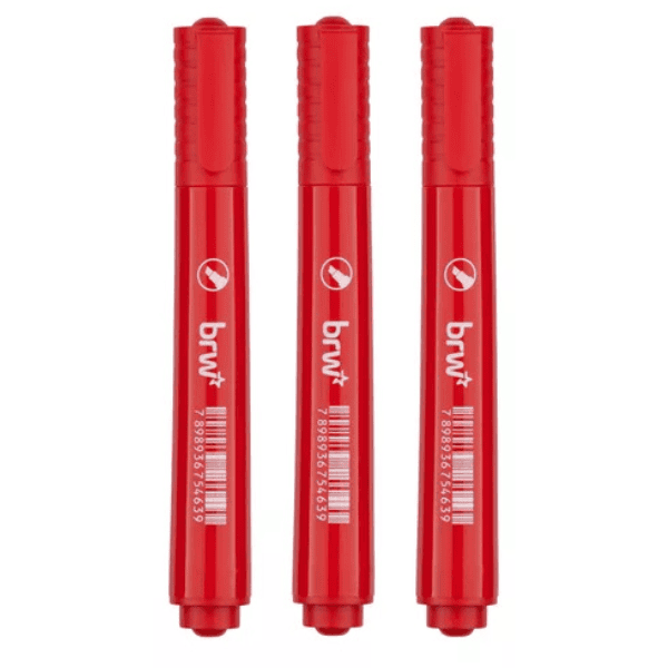 Pincel Marcador Permanente BRW Vermelho
