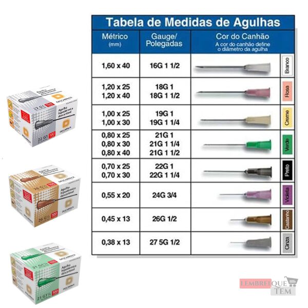 AGULHA 30X0,80MM Descarpack caixa com 100 unidades  DESCARTÁVEL HIPODÉRMICA