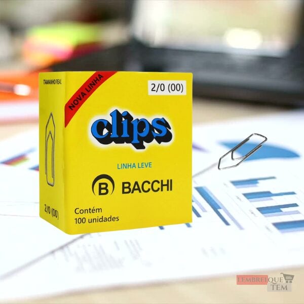 CLIPS 2/0 (00) GALVANIZADO LINHA LEVE CX. C/100 PC – BACCHI