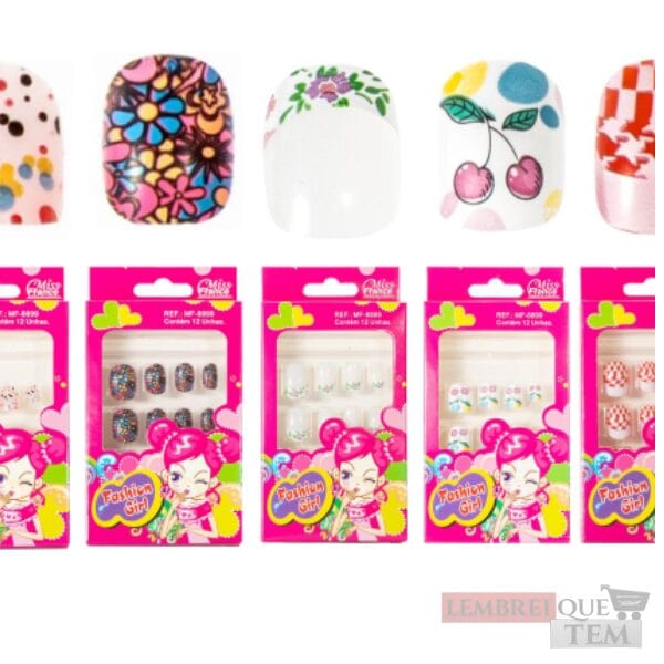 12 Unhas Postiças Infantis MF8899