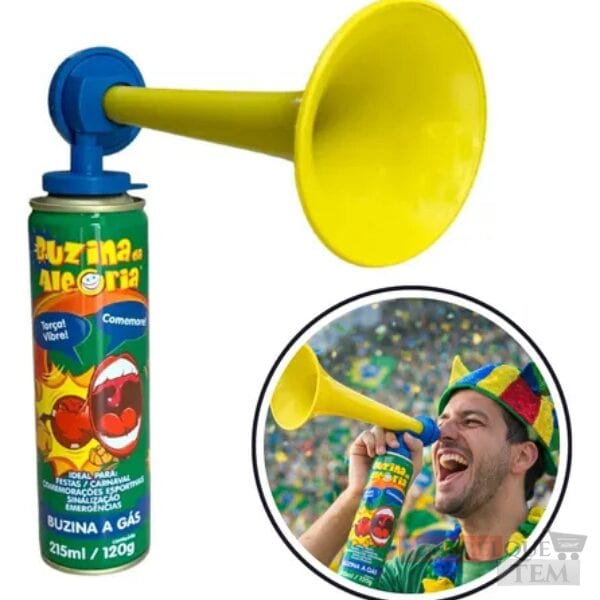 Buzina Da Alegria A Gás 250ml Corneta Carnaval Copa do Mundo Festa Eventos