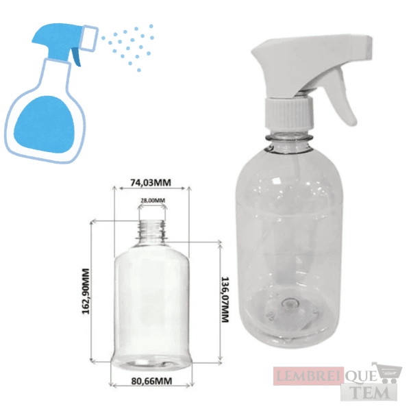 Borrifador Spray 500ml Profissional – Pulverizador para Água e Soluções com Regulagem de Jato