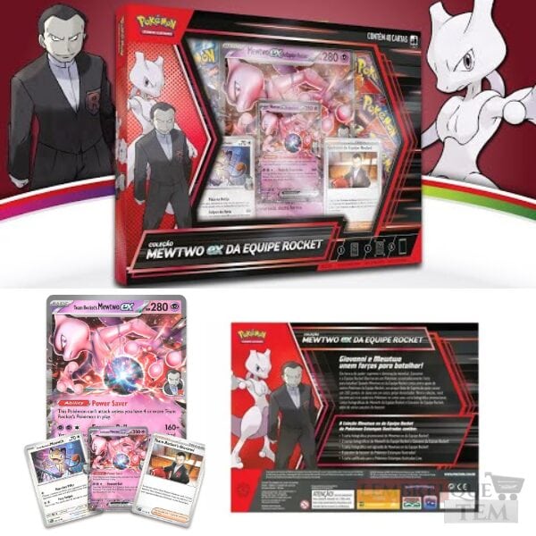 Box Pokémon Mewtwo ex da Equipe Rocket – Cartas pokemon