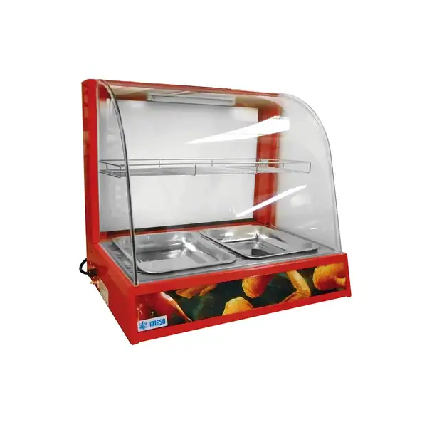 Vitrina Exhibidora Caliente VIDRIO CURVO