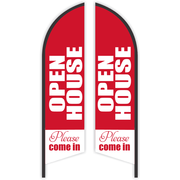 Generic Red  Open House Feather Flags