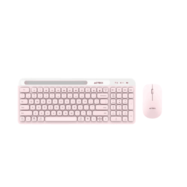 Kit De Teclado Y Mouse Acteck Creator Virtuos Silk Mk720, Inalambrico, Bluetooth, Rosa