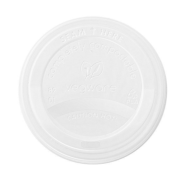 Vegware 12/16oz White 89 Series CPLA Compostable Lid (x1000)