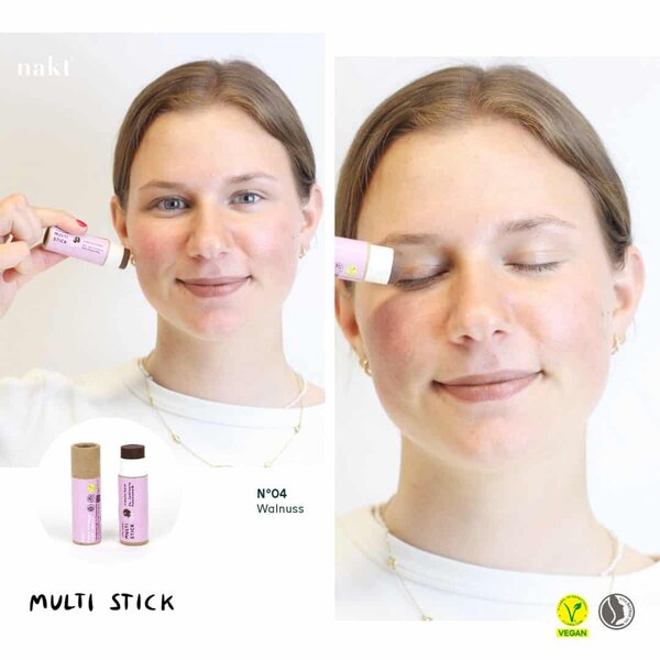multi Stick Swatch Farbe pflanzliche Pigmente creme rouge blush lidschatten Swatch