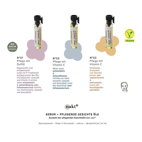 nakt® Serum • Gesichtsöl | 3er Set Minis – Bild 2