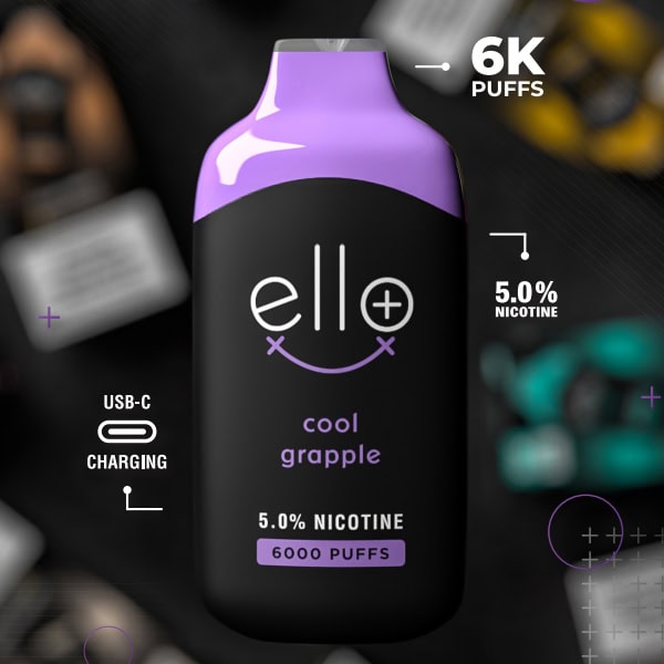 まとめ買い・BLVK UNICORN ello+(ブラックユニコーンエロープラス)6000パフ （フレーバー付きニコチン入りシーシャ ）10本セット【JUUL300ポッド・紙タバコ300箱分】