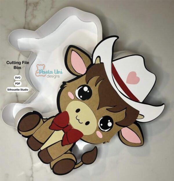 Archivo para recortar y armar caja en forma vaca