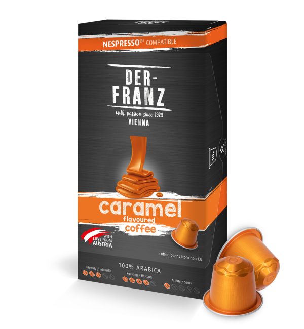Nespresso kompatible Kaffee Kapseln, 1 x 10 Kapseln, Karamell
