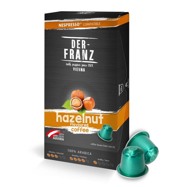 Nespresso kompatible Kaffee Kapseln, 1 x 10 Kapseln, Haselnuss