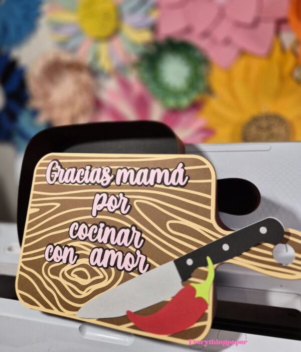 Archivo para recortar y armar caja en forma de tabla de madera, día de la madre, día del padre