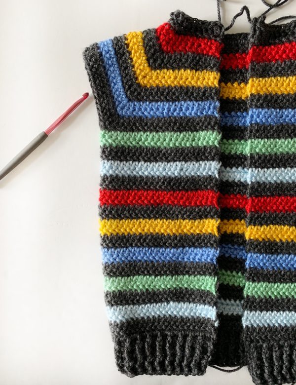 Crochet Colorful Stripes Sweater Crochet Colorful Stripes Sweater