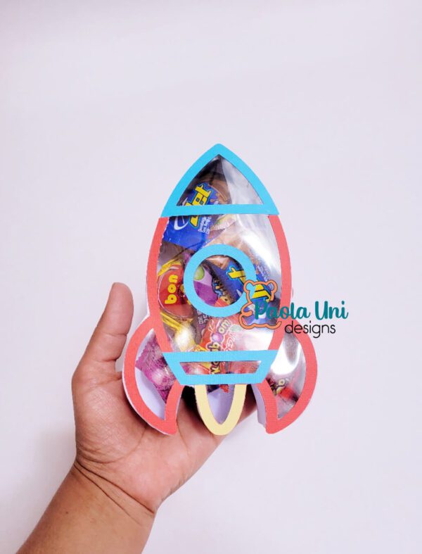 Cohete 3D decoración y caja