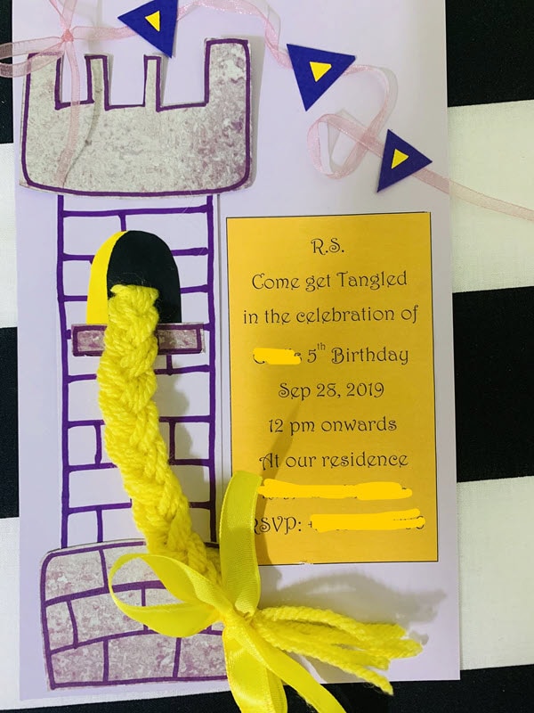 tangled themed invite