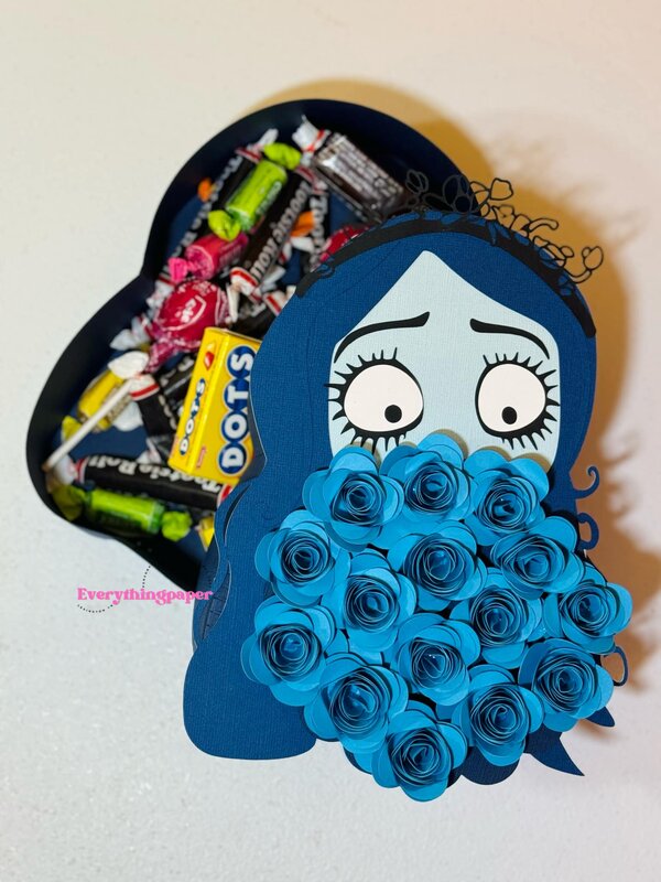 Archivo para recortar y armar caja en forma del cadaver de la novia svg, studio, pdf