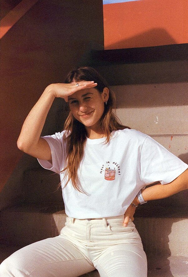 Nakt im Negroni Print T-Shirt Loose Fit Streetstyle