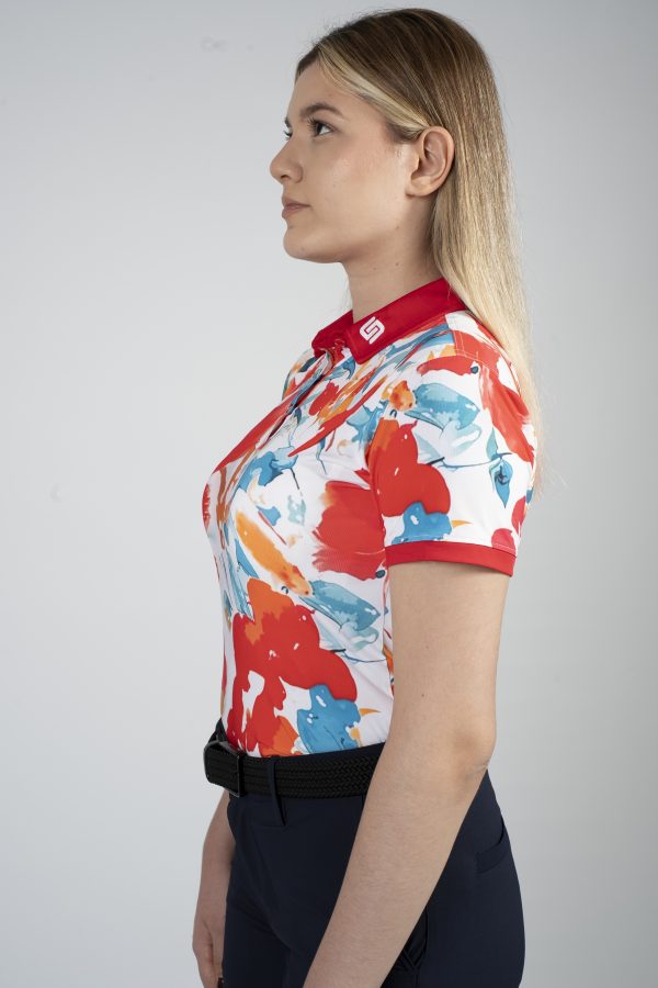 CEND Golf Women T-Shirt (Red Floral) CGW-20