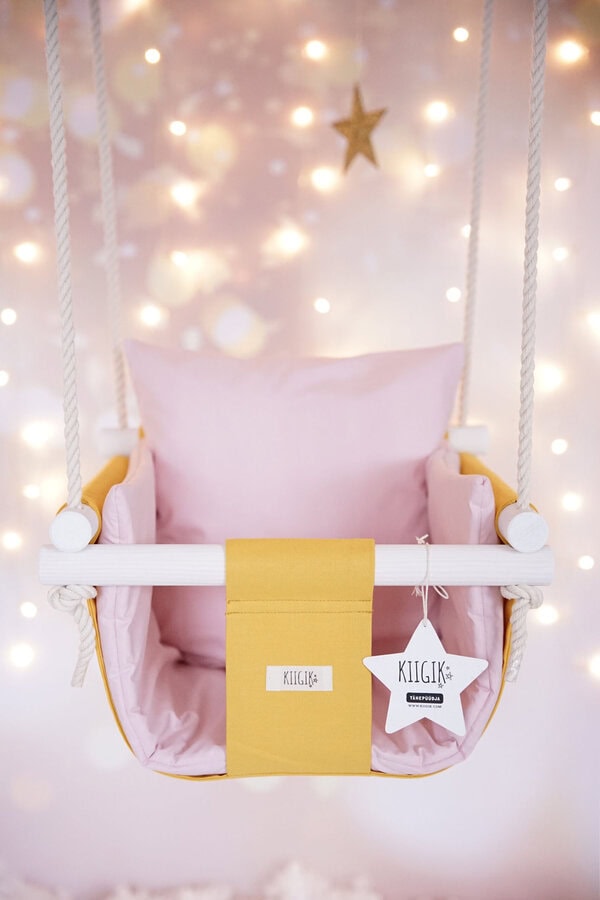 Sinepikollane beebikiik roosa beebisisuga - Image 2