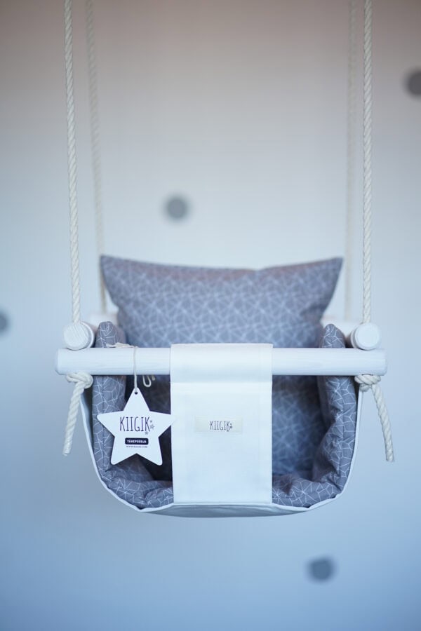 Ivory baby swing "Gray geometry" - Image 4