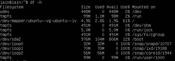 status of disk