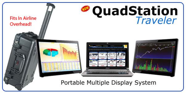 QuadStation Traveler Multi Display Laptop with 3 screens by NTI.