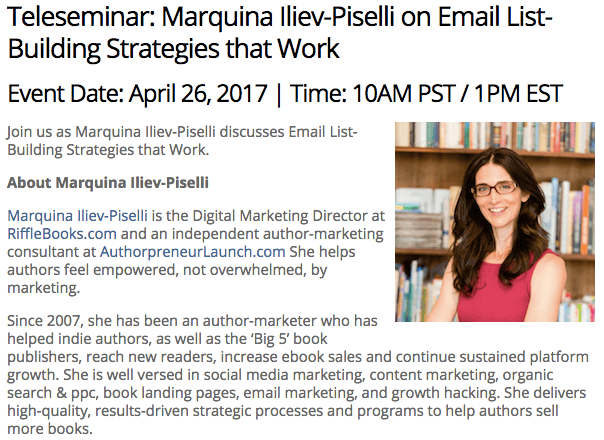NonFiction Authors Association Teleseminar Email Strategies That Work